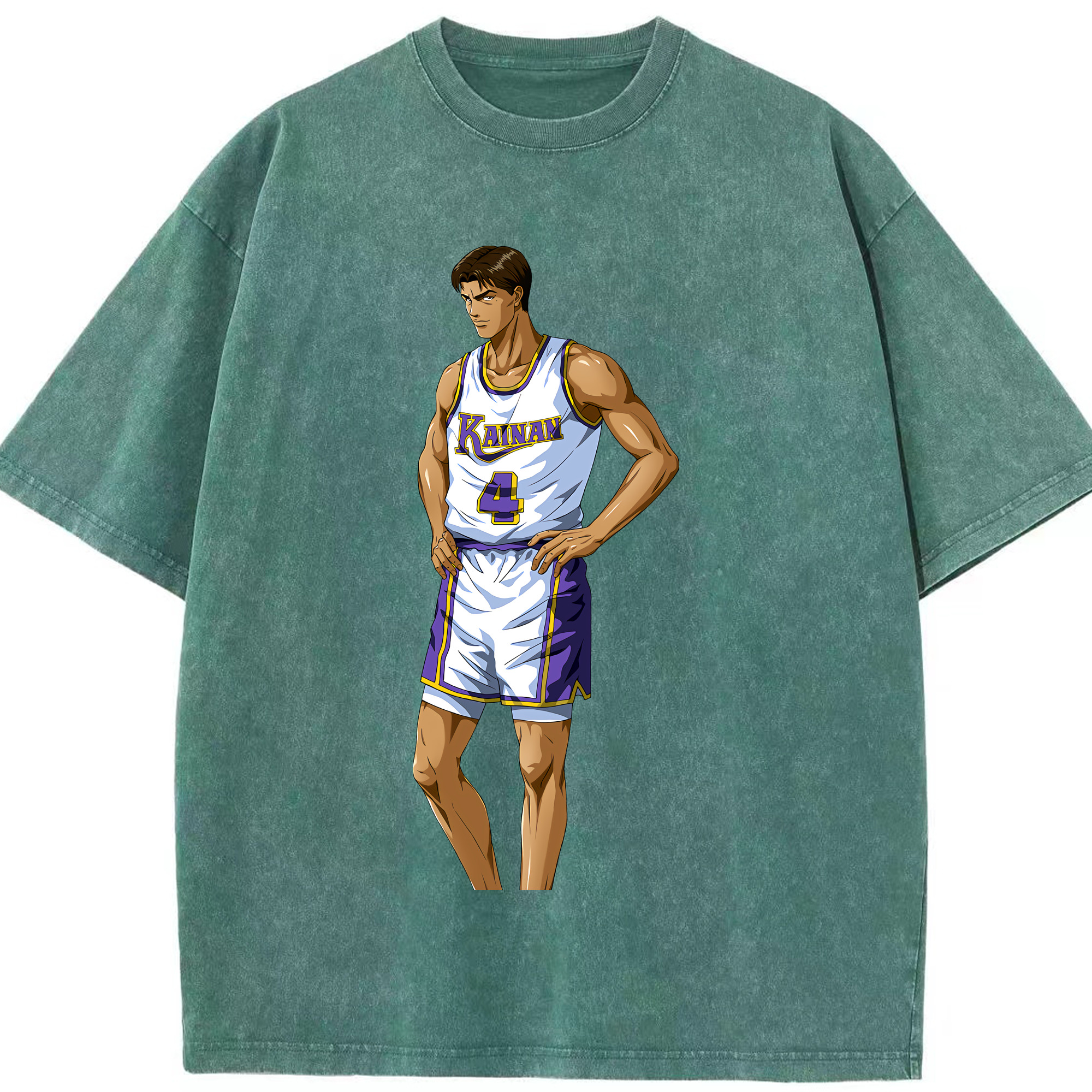 （画像用） SLAM DUNK／スラムダンク 綿100% ヴィンテージ風 半袖Tシャツ（フロントプリント）